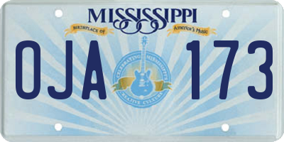 MS license plate OJA173