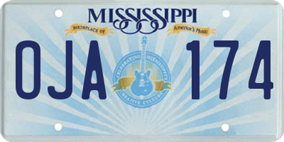 MS license plate OJA174