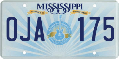 MS license plate OJA175
