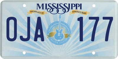 MS license plate OJA177