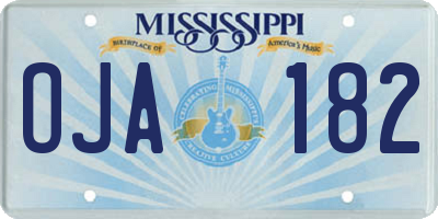 MS license plate OJA182