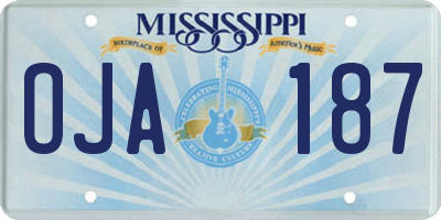 MS license plate OJA187