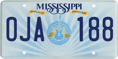 MS license plate OJA188