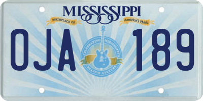 MS license plate OJA189