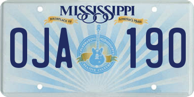 MS license plate OJA190