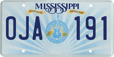 MS license plate OJA191