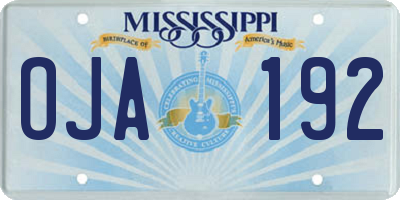 MS license plate OJA192