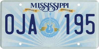 MS license plate OJA195