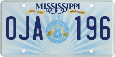 MS license plate OJA196