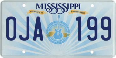 MS license plate OJA199
