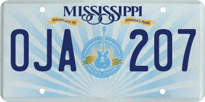 MS license plate OJA207