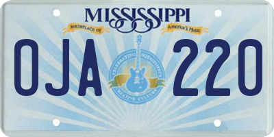 MS license plate OJA220