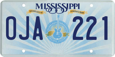MS license plate OJA221