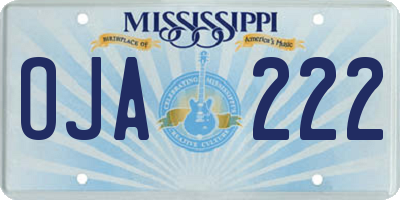 MS license plate OJA222
