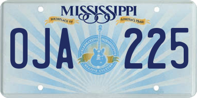 MS license plate OJA225