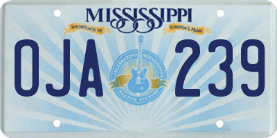 MS license plate OJA239