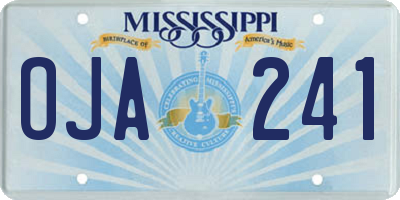 MS license plate OJA241