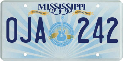 MS license plate OJA242