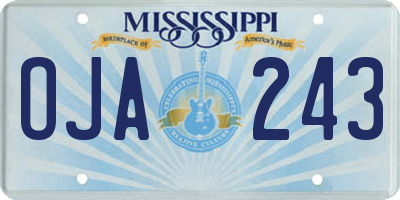 MS license plate OJA243