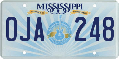 MS license plate OJA248