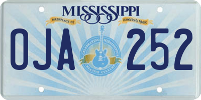 MS license plate OJA252