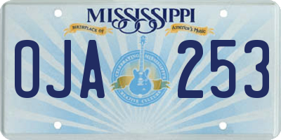 MS license plate OJA253