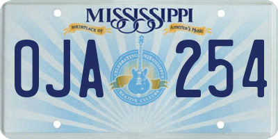 MS license plate OJA254