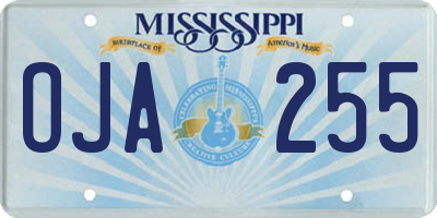 MS license plate OJA255