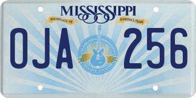 MS license plate OJA256