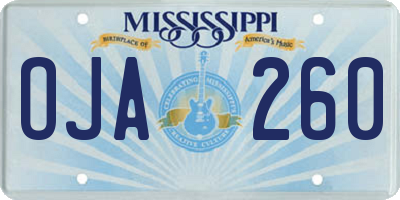 MS license plate OJA260