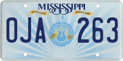 MS license plate OJA263
