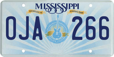 MS license plate OJA266