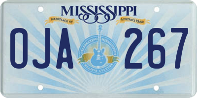 MS license plate OJA267