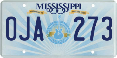 MS license plate OJA273