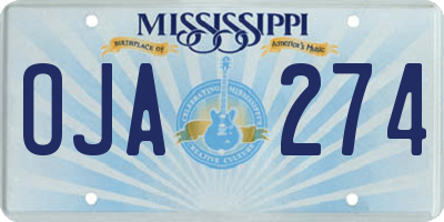 MS license plate OJA274