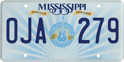 MS license plate OJA279