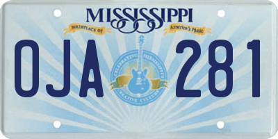 MS license plate OJA281