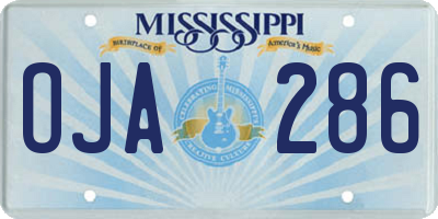 MS license plate OJA286