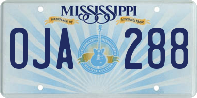 MS license plate OJA288