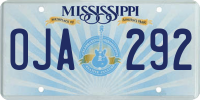 MS license plate OJA292