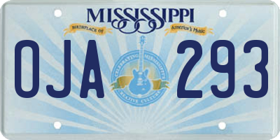 MS license plate OJA293