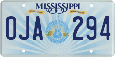 MS license plate OJA294