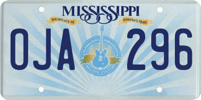 MS license plate OJA296