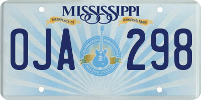 MS license plate OJA298