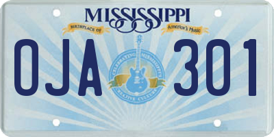 MS license plate OJA301