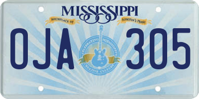 MS license plate OJA305