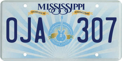 MS license plate OJA307