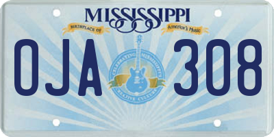 MS license plate OJA308