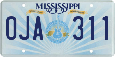 MS license plate OJA311
