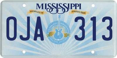 MS license plate OJA313